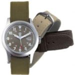 Smith & Wesson Men’s SWW-1464-OD Military Silver-Tone Watch with Interchangeable Canvas Bands