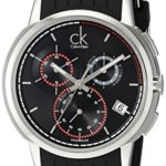 Calvin Klein Men’s K1V27704 Drive Stainless Steel Watch with Black Rubber Band