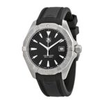 TAG Heuer Men’s WAY1110.FT8021 300 Aquaracer Stainless Steel Watch with Black Rubber Band