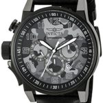 Invicta Men’s ‘I-Force’ Quartz Stainless Steel and Black Leather Casual Watch (Model: 20542)