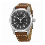 Hamilton Men’s H70555533 Khaki Field Stainless Steel Automatic Watch with Brown Leather Band
