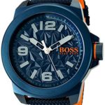 BOSS HUGO BOSS 1513353 Men’s New York Analog Quartz Resin Canvas Blue Casual Watch