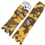 Yellow Camo 28mm Rubber Watch Strap Band OEM style for AP Royal OAK Offshore