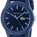 Lacoste Men’s 2010765 Lacoste.12.12 Blue Resin Watch with Textured Silicone Band