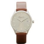 Kenneth Cole New York Men’s ‘Classic’ Quartz Stainless Steel and Brown Leather Dress Watch (Model: 10029305)