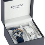 Nautica Men’s N09915G Sport Ring Multifunction Stainless Steel Watch With Two Interchangable Resin Bands