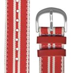 Pedre Red-White Stripe Watch Strap 18mm – Replacement Watch Band – Preppy & Chic Fashionable Look