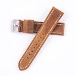 Hadley Roma MS854 18mm Rust Oil Tan Distressed Leather Stitched Men’s Watch Band