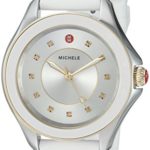 MICHELE Women’s ‘Cape Topaz’ Swiss Quartz Stainless Steel and Silicone Casual Watch, Color:White (Model: MWW27A000024)