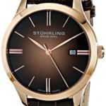 Stuhrling Original Men’s  490.3345K14 Cuvette II Analog Swiss Quartz Brown Leather Watch