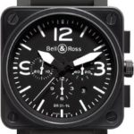 Bell & Ross Men’s BR-01-94-CARBON Aviation Black Chronograph Dial Watch Watch