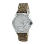 Coach Womens Classic 14501620 Signature Strap White Dial Watch