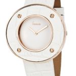Freelook Women’s HA1450RG-9 Rose Gold Plated Stainless Steel Case White Leather Bezel Leather Band Watch