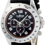K&BROS Men’s 9423-5 Ice-Time Chronograph Black Dial Black Leather Watch