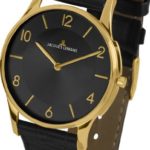 Jacques Lemans Women’s 1-1778O London Classic Analog Black Leather Strap and Flat Caseversion Watch