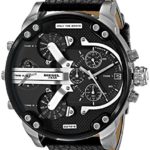 Diesel Men’s DZ7313 Mr Daddy 2.0 Stainless Steel Black Leather Watch