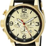 Invicta Men’s ‘I-Force’ Quartz Stainless Steel and Black Leather Casual Watch (Model: 20137)