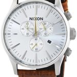 NIXON Men’s ‘Sentry’ Quartz Stainless Steel and Leather Casual Watch, Color:Brown (Model: A405-1888)