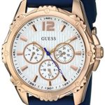GUESS Women’s U0325L8 Sporty Multi-Function Comfortable Navy Blue Silicone Strap Watch