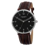 Akribos XXIV Men’s AK715SSB “Retro” Stainless Steel Watch with Brown Leather Band
