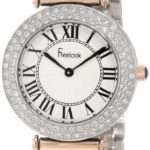Freelook Women’s HA1944RG-2 Silver/Rose Gold Band Silver Case White Face Swarovski Bezel Watch