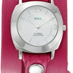 La Mer Collections Women’s ‘La Mer Collections Women’s Tulip Pink Silver Odyssey Wrap Watch’ Quartz Pink Leather Casual Watch (Model: LMODY3002)