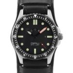 German Military Titanium Watch. GPW GMT. Black German BUND Leatherstrap. Sapphire Crystal. 200M W/R.