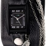 La Mer Collections Women’s LMMULTICW1019-GNM Watch with Black Leather Wrap-Around Band