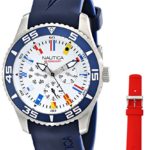 Nautica Men’s NAD13502G NST 07 Flag Multi Analog Display Japanese Quartz Blue Watch