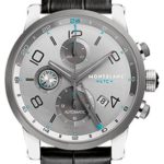 Montblanc Men’s Swiss Automatic Stainless Steel and Leather Dress Watch, Color:Black (Model: 107339)