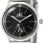 Adee Kaye Men’s AK9044N-M/BK Vintage Slim Analog Display Mechanical Hand Wind Silver Watch