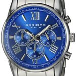 Akribos XXIV Men’s AK865SSBU Silver-Tone Watch