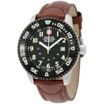 Wenger Swiss Military Black Dial Brown Leather Strap Men’s Watch 72942