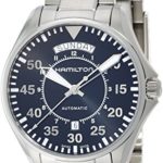 Hamilton Men’s ‘Khaki Aviation’ Swiss Automatic Stainless Steel Dress Watch, Color:Silver-Toned (Model: H64615135)