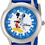Disney Kids’ W000022 “Time Teacher” Stainless Steel Watch with Blue Nylon Band
