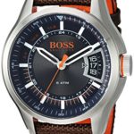 Movado Group Inc – dba Hugo Boss Men’s ‘HONG KONG SPORT’ Quartz Stainless Steel and Nylon Casual Watch, Color:Brown (Model: 1550002)