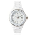 ToyWatch Women’s PCLS02WH White Rhinestone-Accented Watch