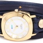 La Mer Collections Women’s LMODYSLY001 Studded and Layered Wraps Navy Shimmer Studded Case Watch