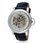 Adee Kaye AK7119 Men’s “Convertible” Stainless Steel & Leather Automatic Watch-Silver tone