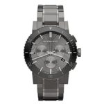 Burberry Chronograph Gunmetal Dial Grey Ion-plated Stainless Steel Mens Watch BU9381