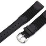 Hadley-Roma Men’s MSM866RA 180 18-mm Black ‘Swiss-Army’ Style Nylon and Leather Watch Strap