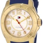 Tommy Hilfiger Women’s 1781307 Casual Sport Gold-Plated Case and Links with Silicone Strap Watch