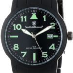 Smith & Wesson Men’s SWW-167 Pilot Basic Round Black Face with Black Stainless Steel Strap, Black Watch