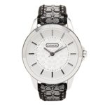 COACH Women’s Classic Signature Strap Watch Silver/Black Watch