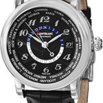 Montblanc Star World Time Black Dial Black Leather Mens Watch 109285