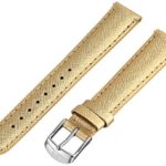 MICHELE MS16AA430546 16mm Leather Calfskin Metallic Gold-Tone Watch Strap