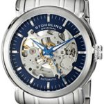 Stuhrling Original Men’s 387.33116 Delphi Automatic Skeleton Blue Dial Stainless Steel Watch