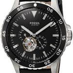 Fossil Men’s ME3148 Crewmaster Sport Automatic Black Leather Watch
