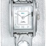 La Mer Collections Women’s LMMTW1002 Silver-Tone Watch With Metallic Leather Wraparound Band