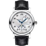 Montblanc Star Twin Moonphase Automatic Silver Dial Black Leather Mens Watch 110642